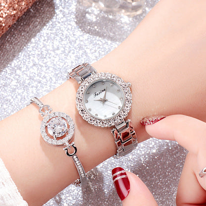 Chic Serene Watch and Bracelet Set -2pcs Women Lady Gift