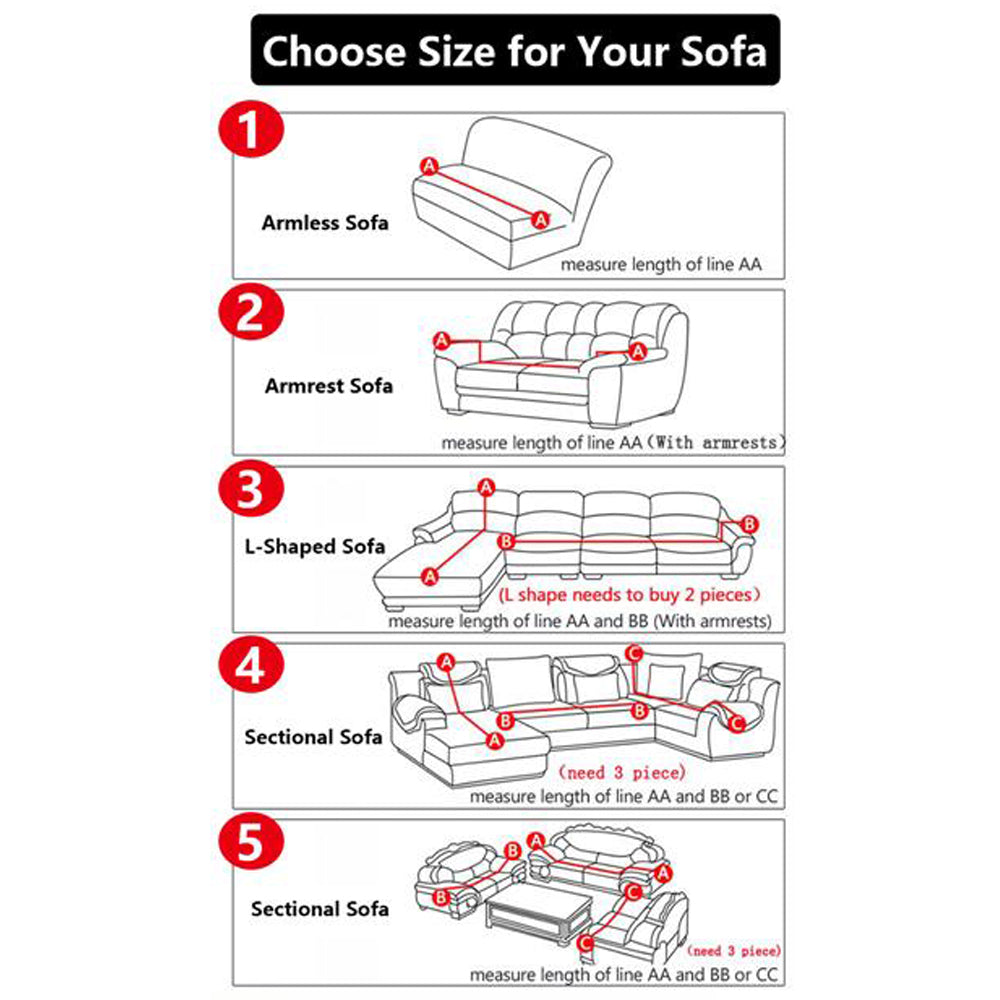 Waterproof Sofa Cover Elastic Sofa Cover Soft Solid Color Sofa Cover Stretch Slipcover Sofa Protector Cover