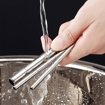 Reusable Stainless Steel Straight Drinking Straws With Brush