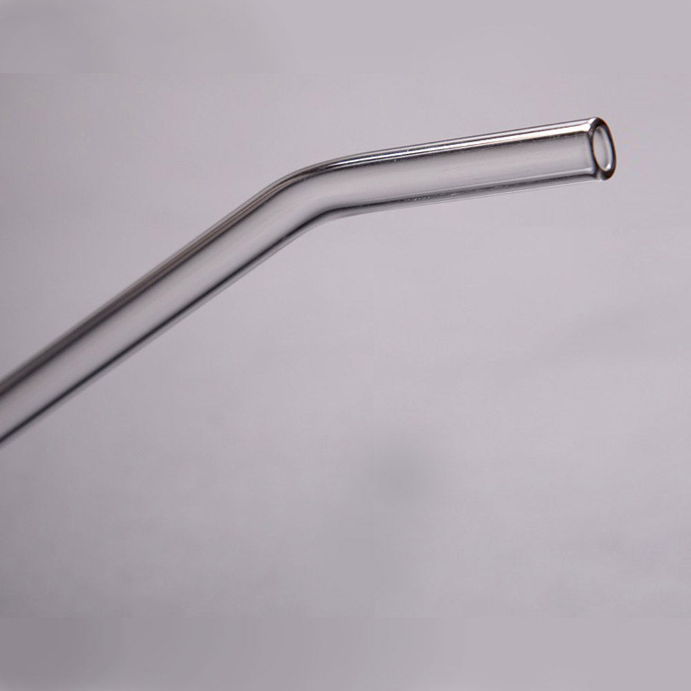 10Pcs Glass Reusable Drinking Straight or Bent Straws Set with Cleanging 2Pcs Brushes