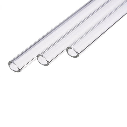 10Pcs Glass Reusable Drinking Straight or Bent Straws Set with Cleanging 2Pcs Brushes