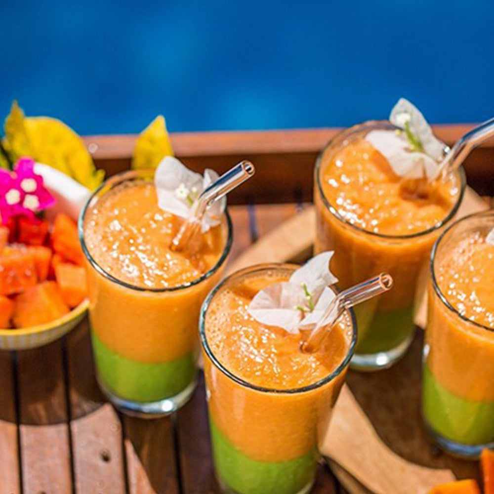 Silicone Straw Covers and Glass Straws Set