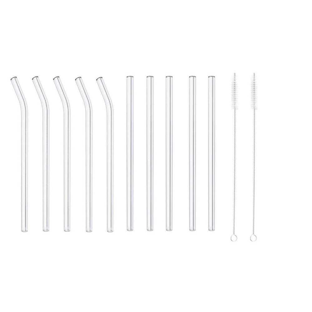 Silicone Straw Covers and Glass Straws Set