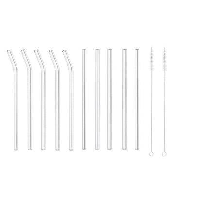 Silicone Straw Covers and Glass Straws Set