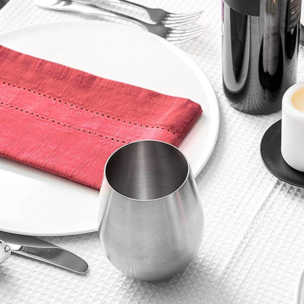 Stainless Steel Wine Glasses Goblets Champagne Bar Party Banquet