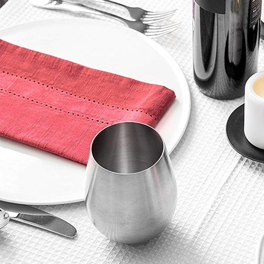 Stainless Steel Wine Glasses Goblets Champagne Bar Party Banquet