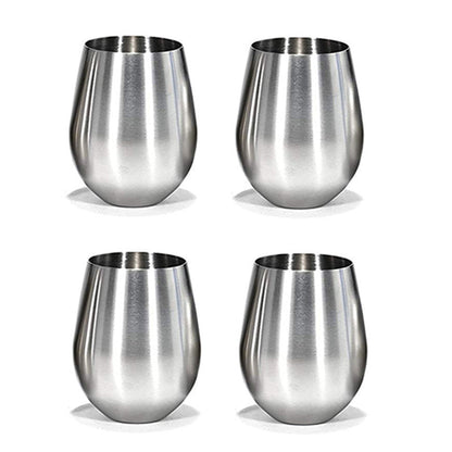 Stainless Steel Wine Glasses Goblets Champagne Bar Party Banquet