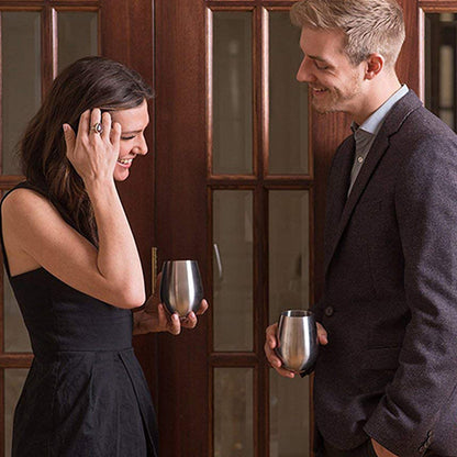 Stainless Steel Wine Glasses Goblets Champagne Bar Party Banquet