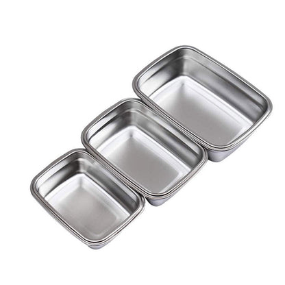 3Pcs Stainless Steel Lunch Box Practical Food Storage Box Sealed Fresh-keeping Lunch Boxes