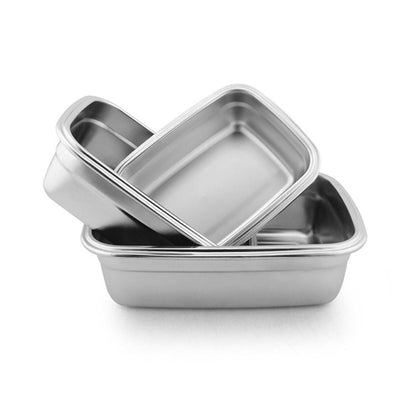 3Pcs Stainless Steel Lunch Box Practical Food Storage Box Sealed Fresh-keeping Lunch Boxes