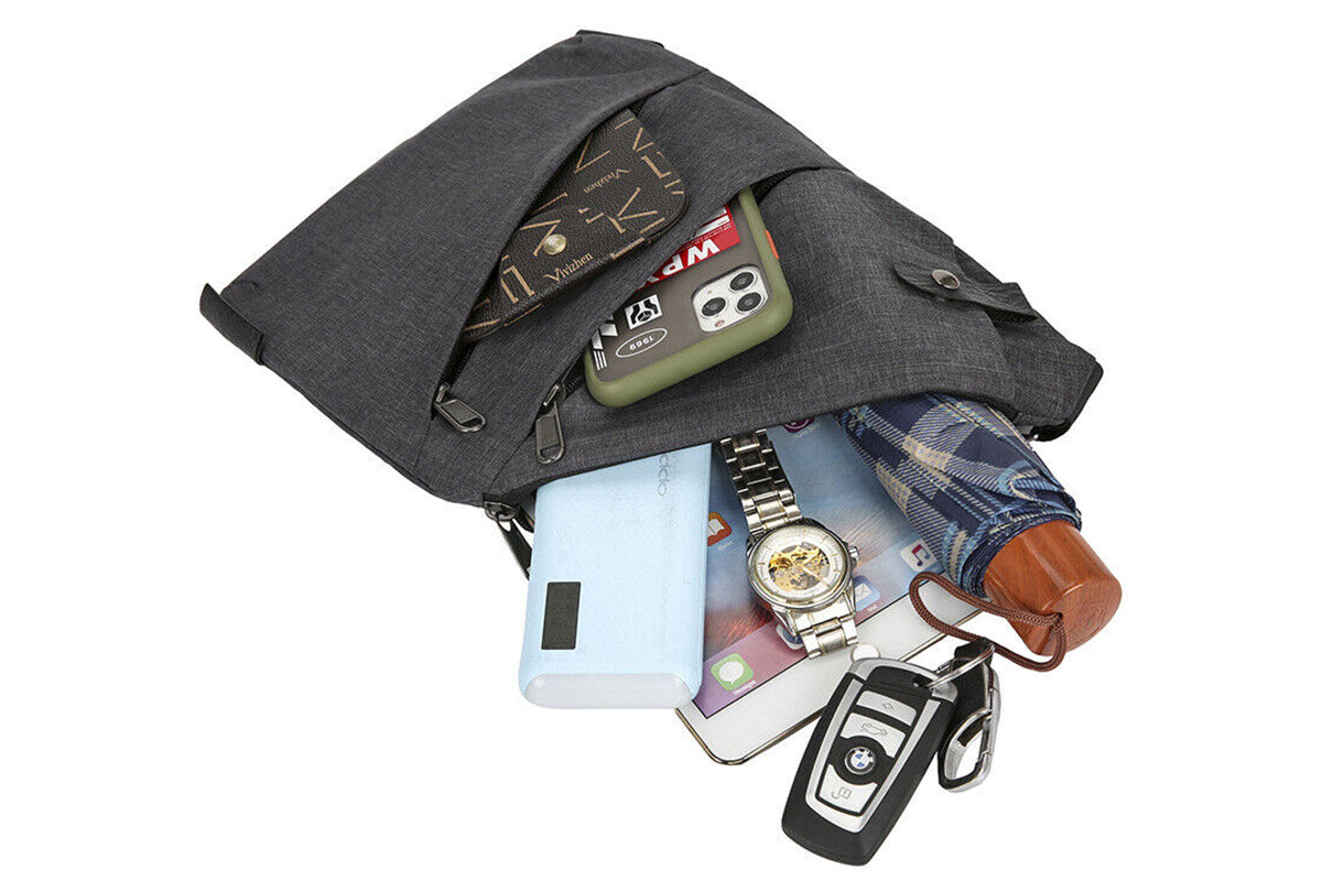 Unisex Durable Adjustable Crossbody Bag with Zipper Closure
