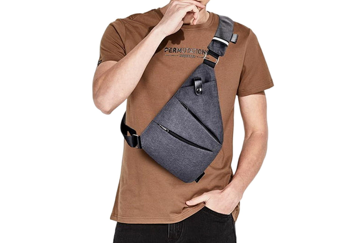 Unisex Durable Adjustable Crossbody Bag with Zipper Closure