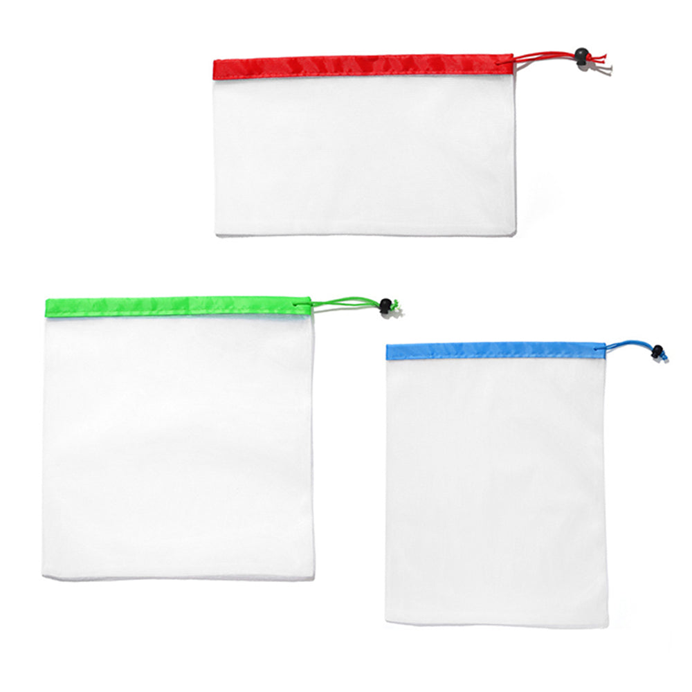 15Pcs or 30Pcs Reusable Mesh Shopping Bags Set Premium Eco-Friendly Organic Natural Cotton Grocery Mesh Vegetable Fruit Storage Pouch, 3 sizes