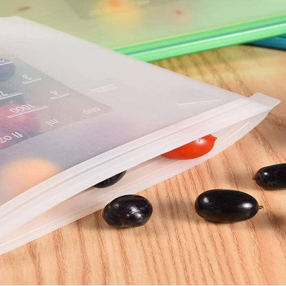 4X or 8X 1000ml Reusable Silicone Food Storage Airtight Bags Durable Preservation Storage Bags Food Fresh Sealer Pouch Sandwich Lunch Bag Container with Zip Lock