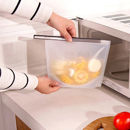 4X or 8X 1000ml Reusable Silicone Food Storage Airtight Bags Durable Preservation Storage Bags Food Fresh Sealer Pouch Sandwich Lunch Bag Container with Zip Lock