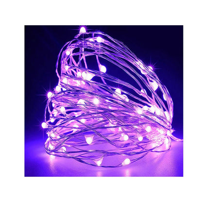 Christmas Fairy Lights 300LED Copper Wire Twinkle String Lights for Garden Party Indoor Decor -Purple