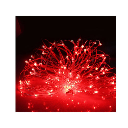 Christmas Fairy Lights 300LED Copper Wire Twinkle String Lights for Garden Party Indoor Decor -Red