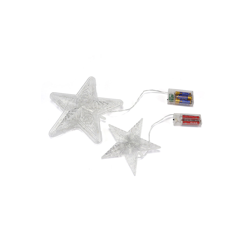 2pcs Christmas Star Tree Topper Light 10LED Star Shaped Light for Xmas Tree Home Shop Office -Warm White