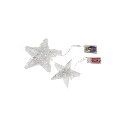 2pcs Christmas Star Tree Topper Light 10LED Star Shaped Light for Xmas Tree Home Shop Office -Warm White