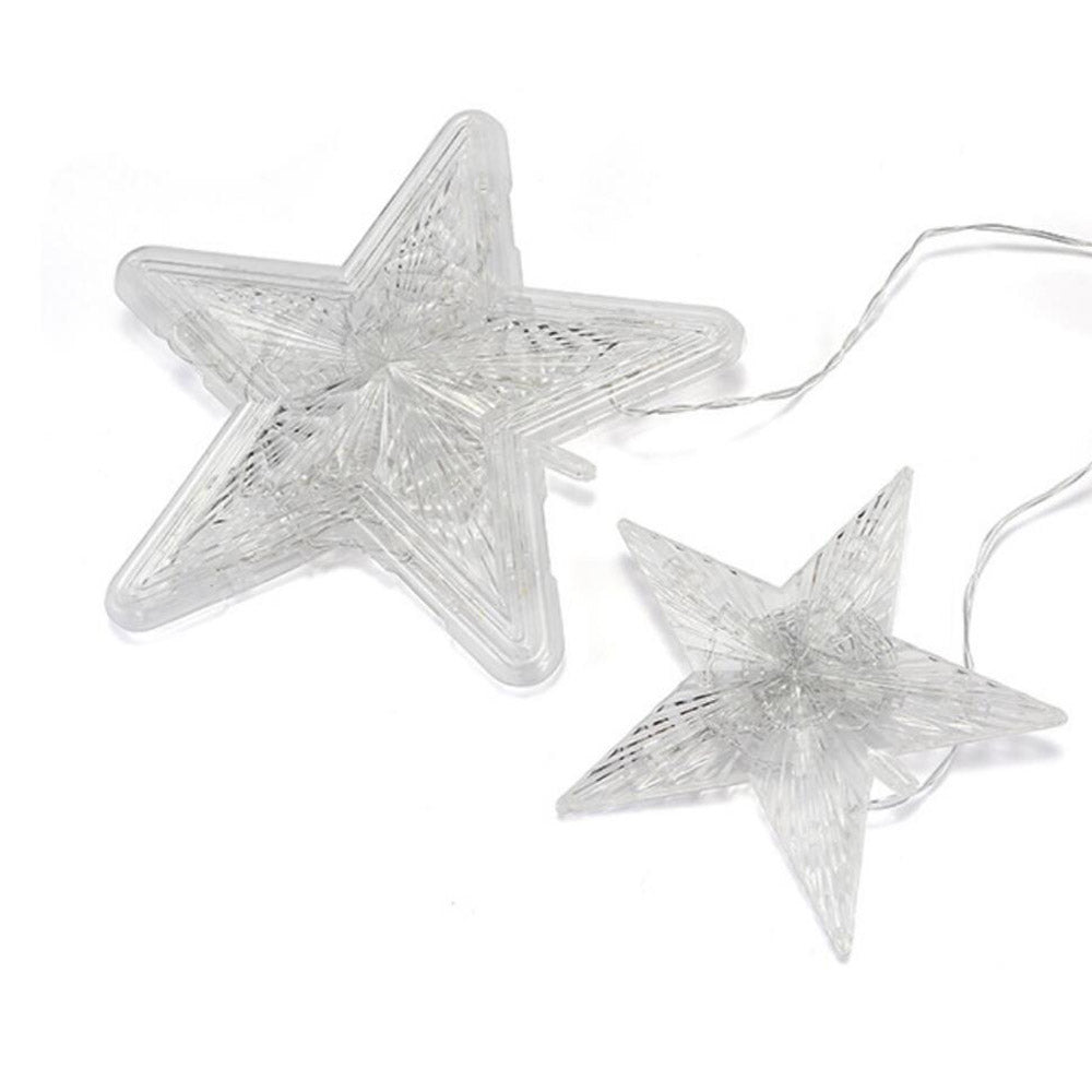 2pcs Christmas Star Tree Topper Light 10LED Star Shaped Light for Xmas Tree Home Shop Office -Warm White