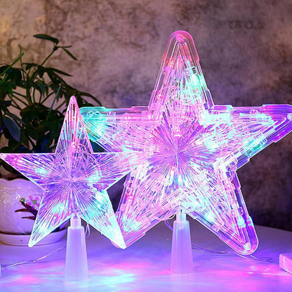 2pcs Christmas Star Tree Topper Light 10LED Star Shaped Light for Xmas Tree Home Shop Office -Multicolor