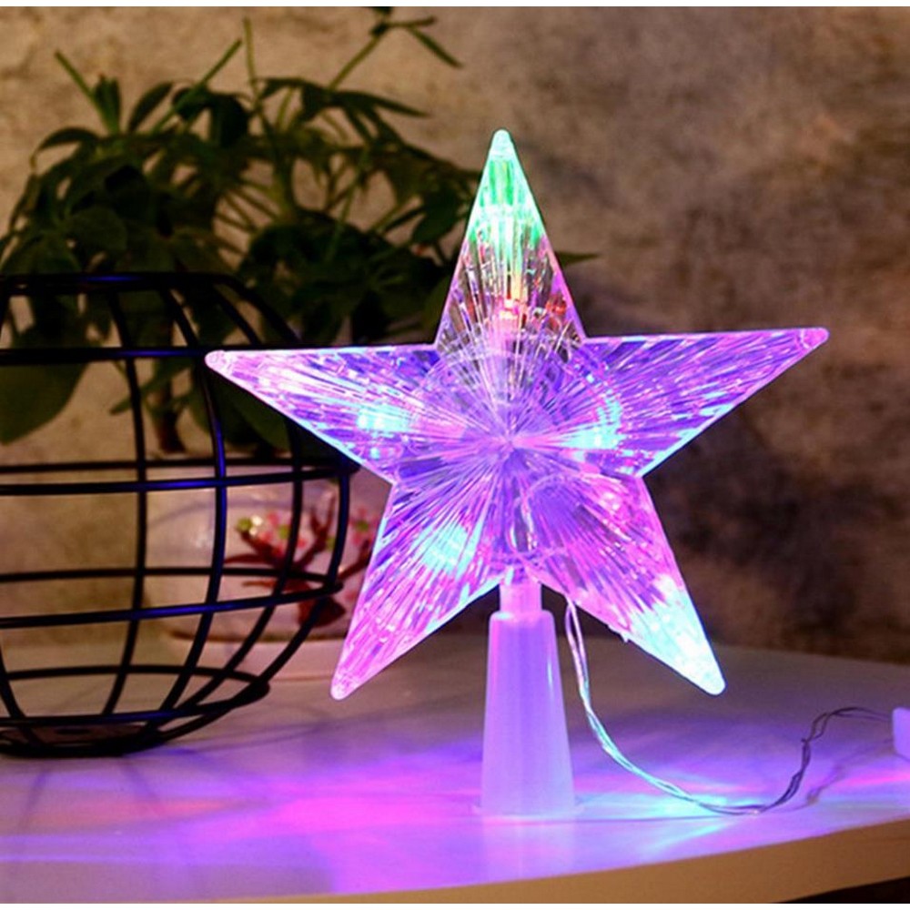 Christmas Star Tree Topper Light 10LED Star Shaped Light for Xmas Tree Home Shop Office -Multicolor