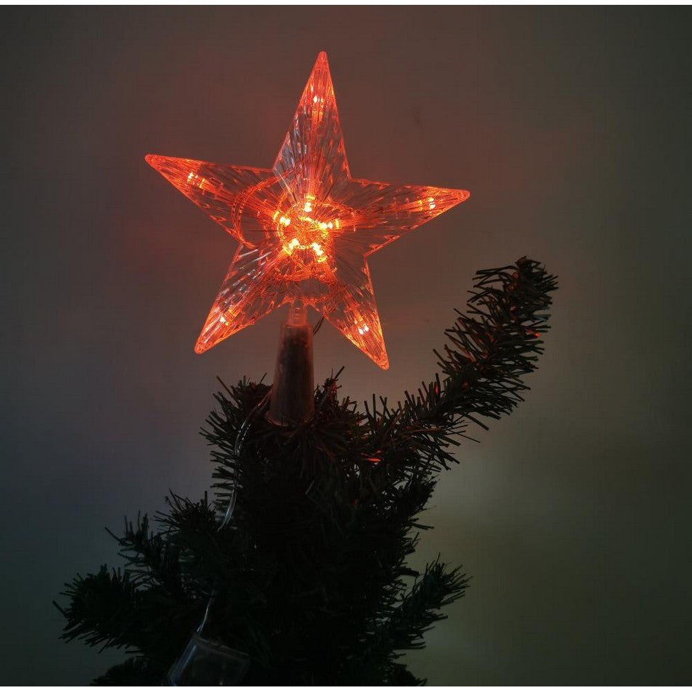 Christmas Star Tree Topper Light 30LED Star Shaped Light for Xmas Tree Home Shop Office -Red