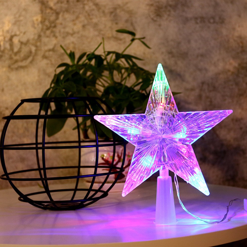 Christmas Star Tree Topper Light 30LED Star Shaped Light for Xmas Tree Home Shop Office -Multicolor