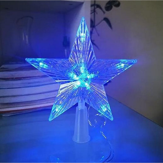 Christmas Star Tree Topper Light 30LED Star Shaped Light for Xmas Tree Home Shop Office -Blue