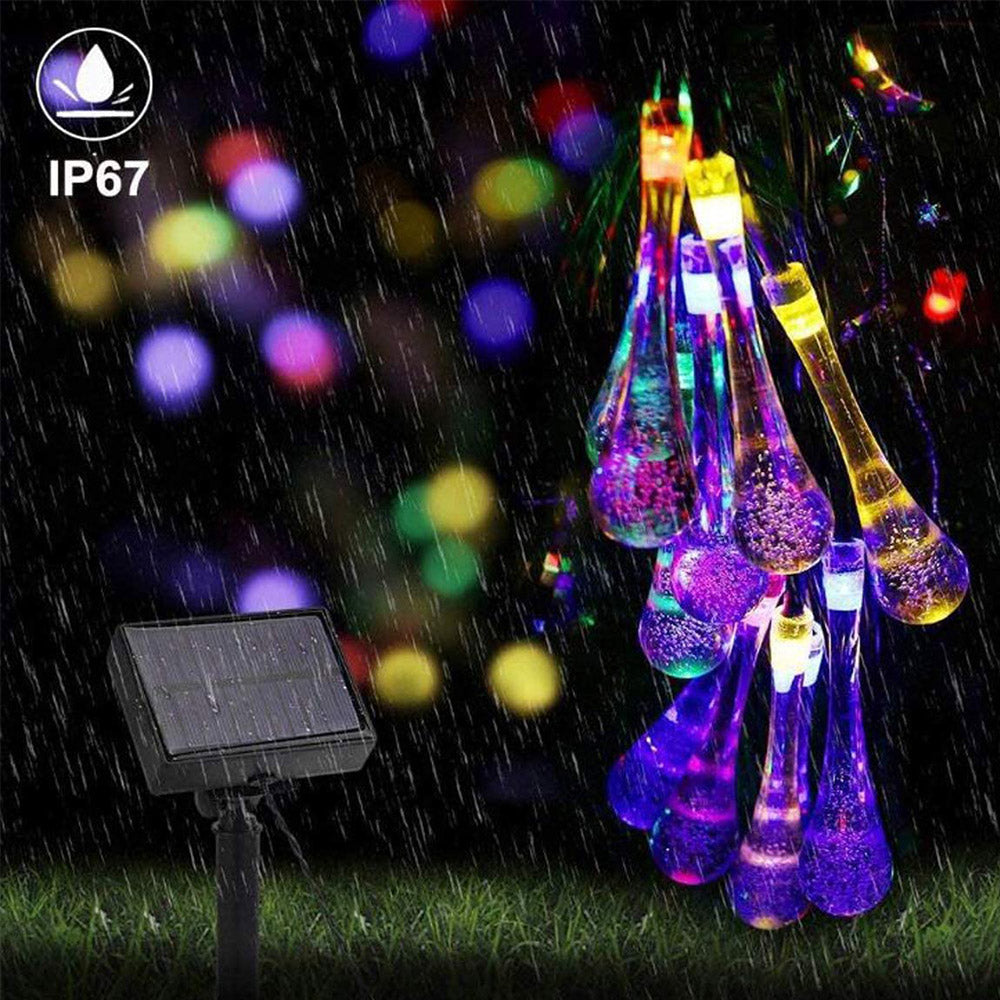 10m 100LED Water Drop Solar String Light Indoor and Outdoor Garden Decoration Light Bubbles String Light LED Fairy Lights