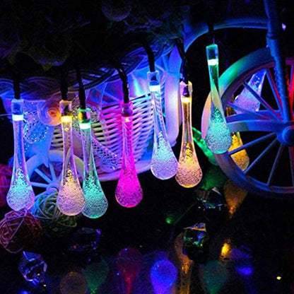 10m 100LED Water Drop Solar String Light Indoor and Outdoor Garden Decoration Light Bubbles String Light LED Fairy Lights