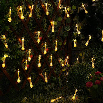 10m 100LED Water Drop Solar String Light Indoor and Outdoor Garden Decoration Light Bubbles String Light LED Fairy Lights