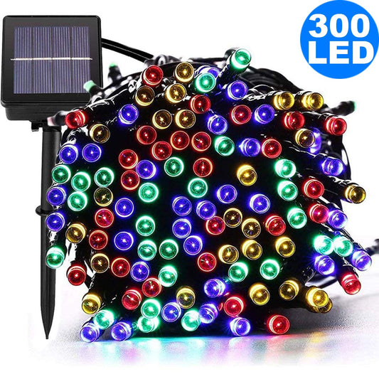 32M 300LED Multicolour 8 Mode Solar String Lights Waterproof Starry Fairy Light