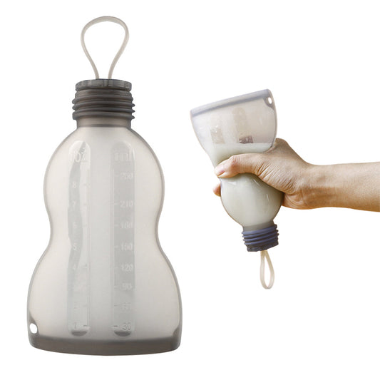 250ML Reusable Silicone Breast Milk Storage Bag Squeezable Food Pouch