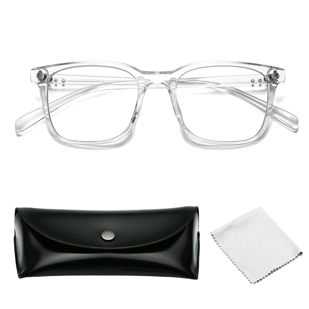 Blue Light Blocking Glasses Fashion Anti Eye Strain Eyeglasses for Computer Gaming-White