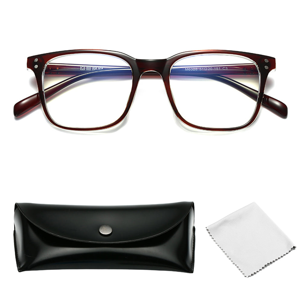 Blue Light Blocking Glasses Fashion Anti Eye Strain Eyeglasses for Computer Gaming-Chili