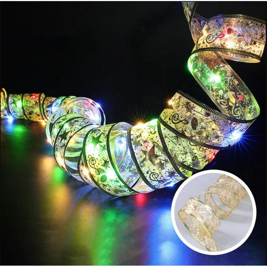 Christmas Tree Ribbon Lights 5 Meters LED Hanging Fairy Lights for Christmas Decoration Party -Style 1