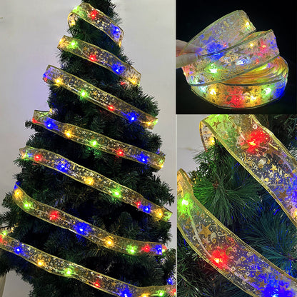 Christmas Tree Ribbon Lights 5 Meters LED Hanging Fairy Lights for Christmas Decoration Party -Style 1