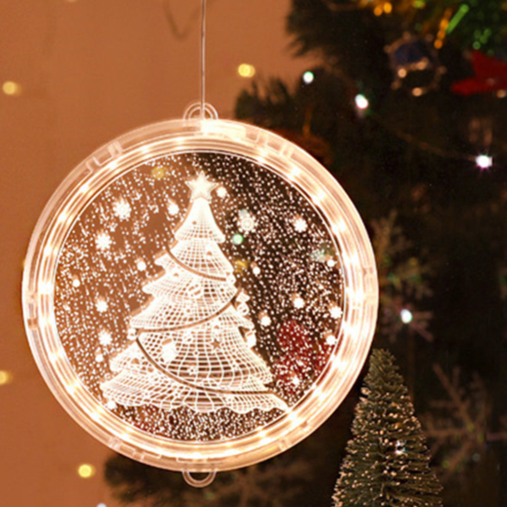 Christmas Hanging Lights Suction Cups for Window Xmas Decorations LED Lamp for Festival -Christmas tree
