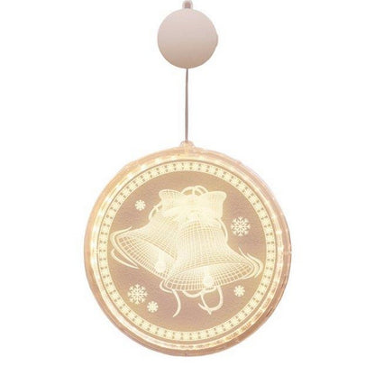 5PCS Christmas Hanging Lights Suction Cups for Window Xmas Decorations LED Lamp for Festival -Bell and Santa Claus and Christmas tree and Snowflake and Snowman
