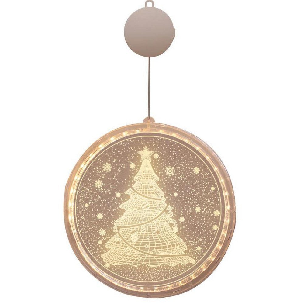 5PCS Christmas Hanging Lights Suction Cups for Window Xmas Decorations LED Lamp for Festival -Bell and Santa Claus and Christmas tree and Snowflake and Snowman