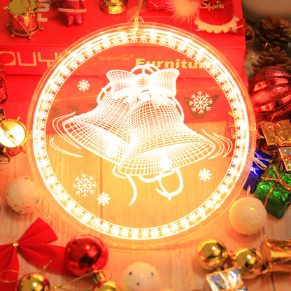 Christmas Hanging Lights Suction Cups for Window Xmas Decorations LED Lamp for Festival -Bell