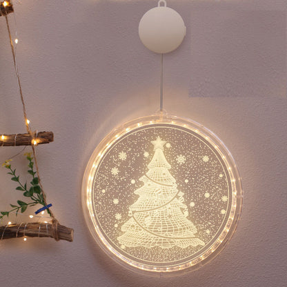 Christmas Hanging Lights Suction Cups for Window Xmas Decorations LED Lamp for Festival -Christmas tree