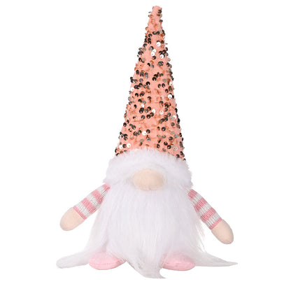 Christmas Gnome Plush with Led Light Santa Gnomes Table Topper Decor for Home Kitchen Desk -Pink