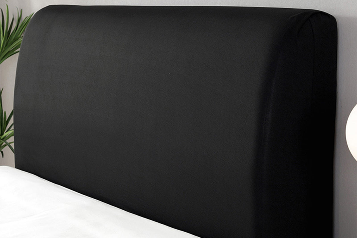 Bedroom Decor Washable Anti-Dirty Bed Head Cover Elastic Headboard Protection Cover-Black