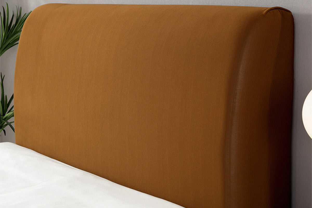 Bedroom Decor Washable Anti-Dirty Bed Head Cover Elastic Headboard Protection Cover-Brown