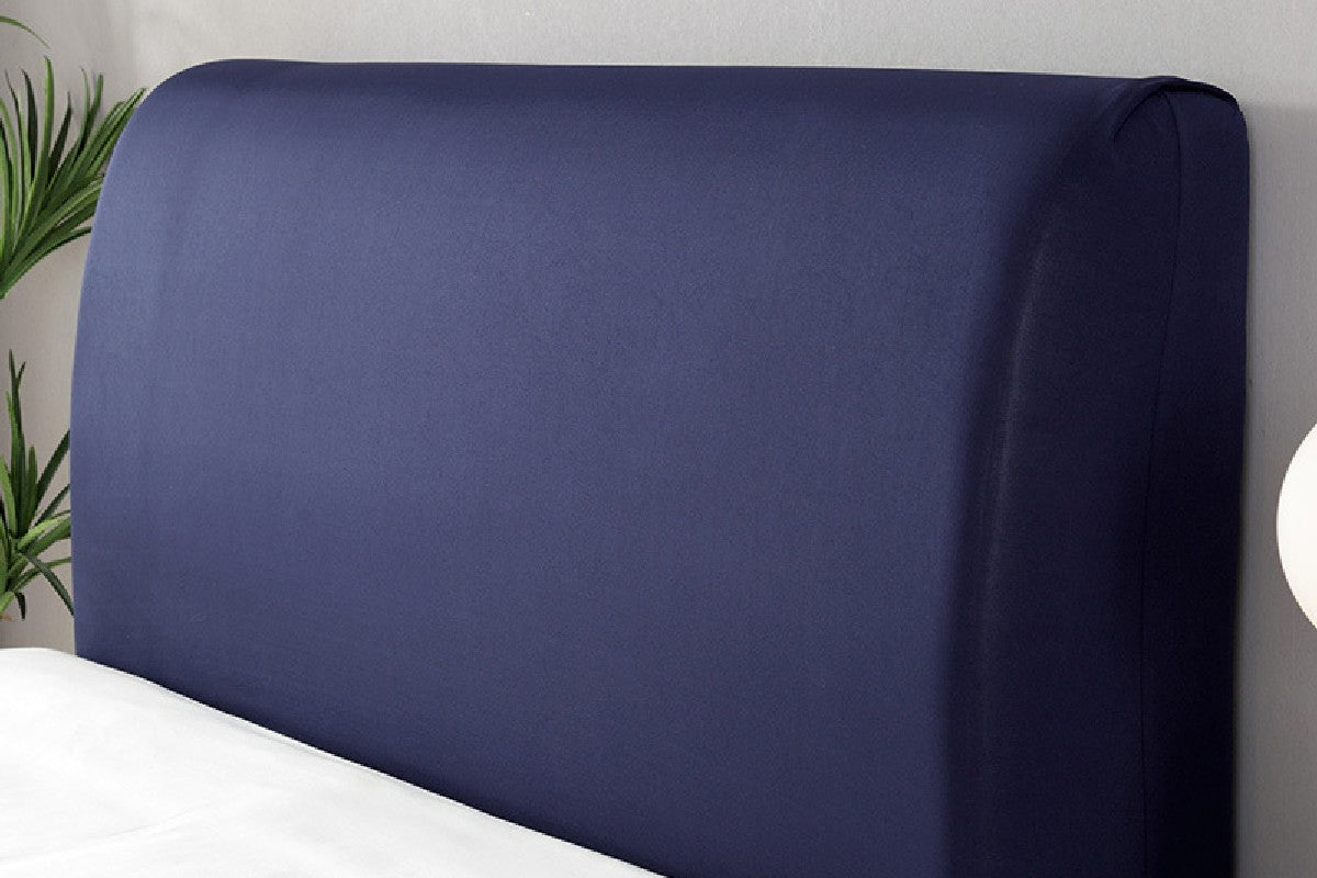 Bedroom Decor Washable Anti-Dirty Bed Head Cover Elastic Headboard Protection Cover-Navy Blue