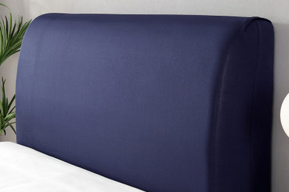 Bedroom Decor Washable Anti-Dirty Bed Head Cover Elastic Headboard Protection Cover-Navy Blue