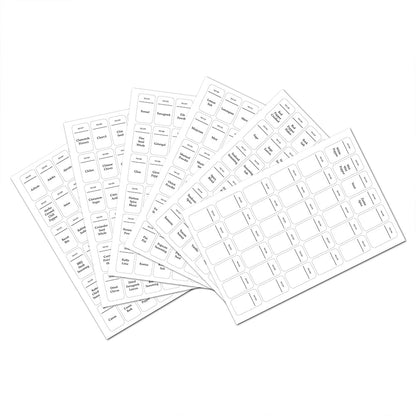 6 Sheets DIY Spice Storage Jar Labels Stickers Decals Kit