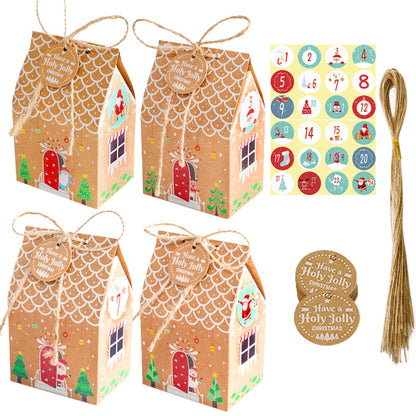 24pcs Set Christmas Gift Bags Assortment Kraft Paper